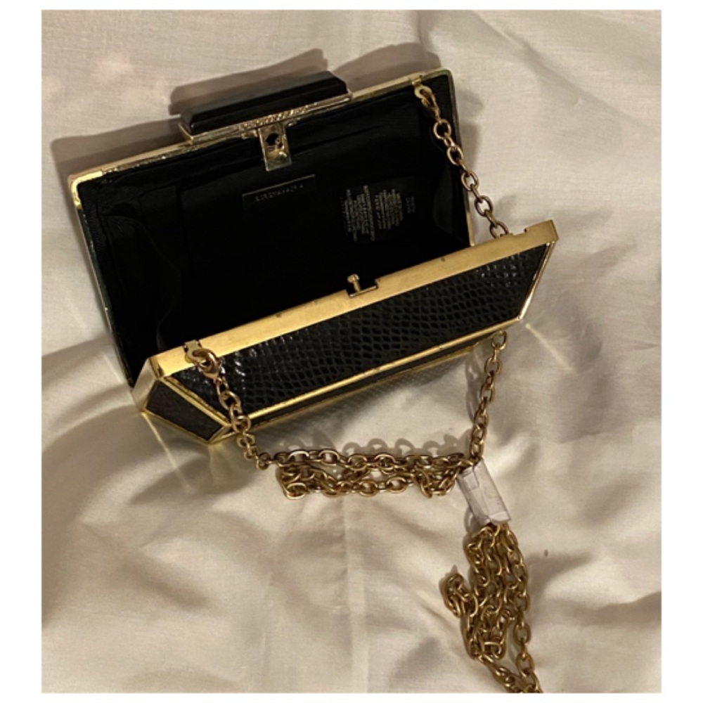 BCBG Maxarzia Black & Gold box purse